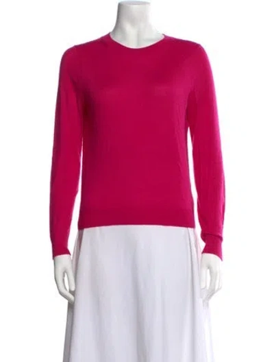 Pre-owned Eric Bompard Cashmere Crew Neck Sweater In Pink