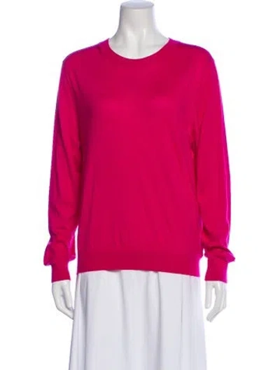Pre-owned Eric Bompard Cashmere Crew Neck Sweater In Pink
