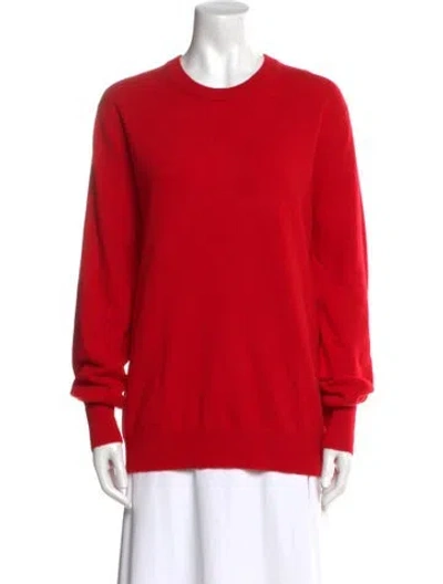 Pre-owned Eric Bompard Cashmere Crew Neck Sweater In Red