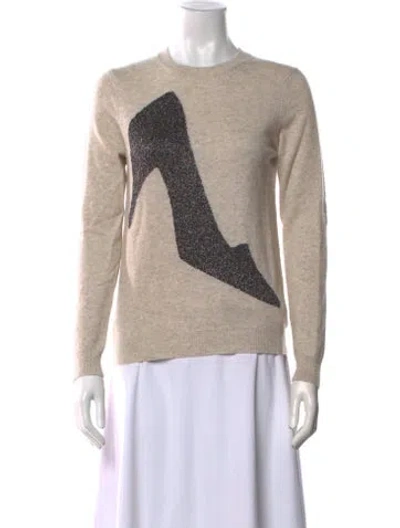 Pre-owned Eric Bompard Cashmere Graphic Print Sweater In Neutral