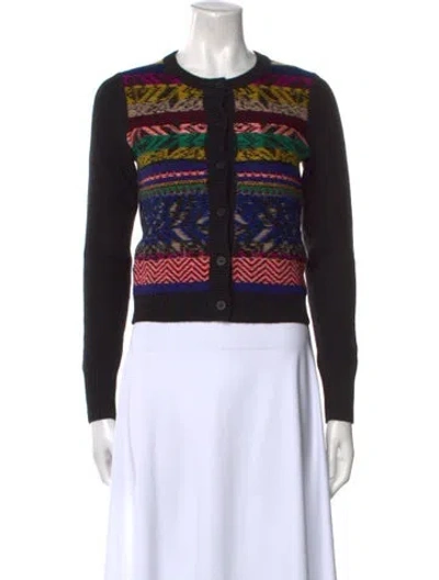 Pre-owned Eric Bompard Cashmere Printed Sweater In Black