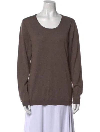 Pre-owned Eric Bompard Cashmere Scoop Neck Sweater In Brown