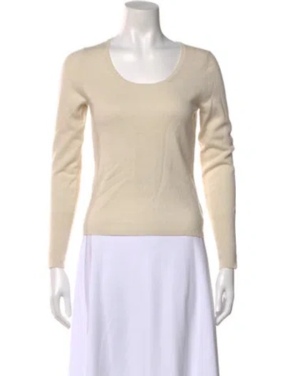 Pre-owned Eric Bompard Cashmere Scoop Neck Sweater In Neutral