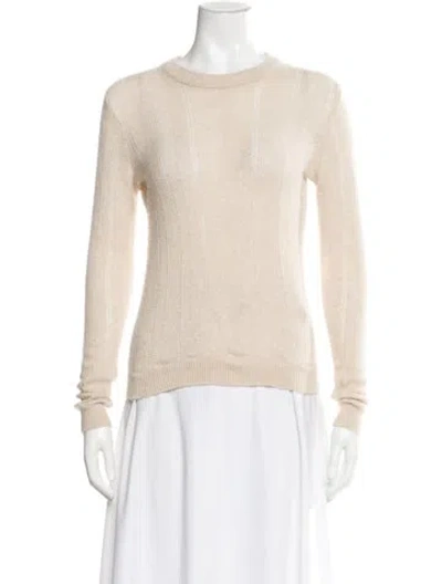 Pre-owned Eric Bompard Cashmere Scoop Neck Sweater In Neutral