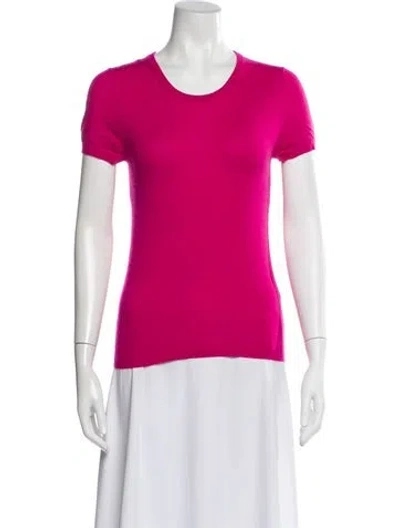 Pre-owned Eric Bompard Cashmere Scoop Neck Sweater In Pink