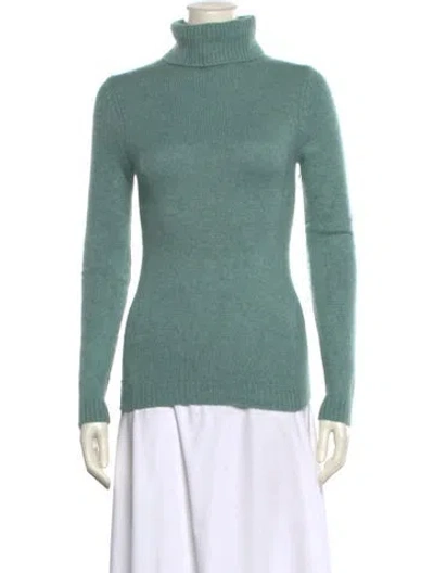 Pre-owned Eric Bompard Cashmere Turtleneck Sweater In Green