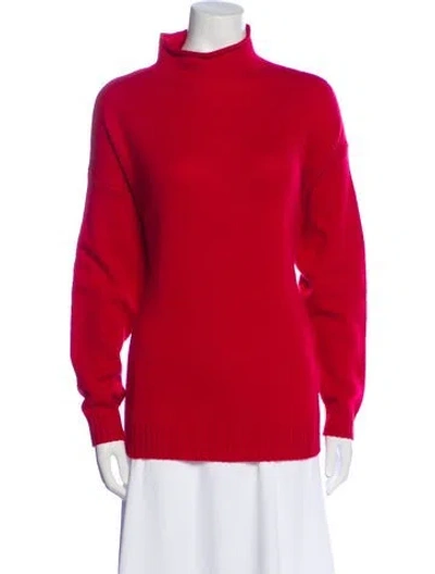 Pre-owned Eric Bompard Cashmere Turtleneck Sweater In Red