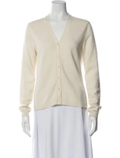 Pre-owned Eric Bompard Cashmere V-neck Sweater In Neutral