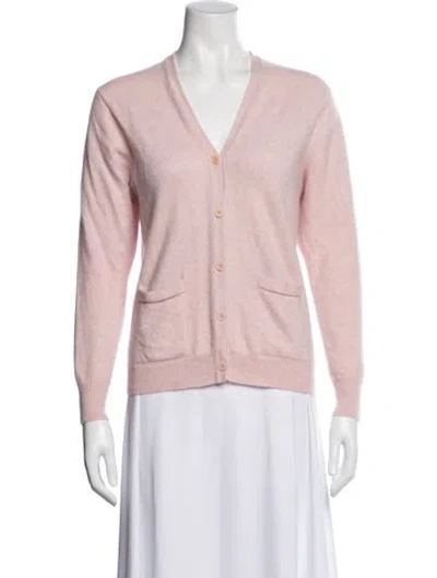 Pre-owned Bompard Cashmere V-neck Sweater In Pink