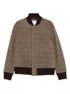 Eric Bompard Check-pattern Bomber Jacket In Brown