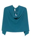 Eric Bompard Cowl-neck Cashmere Poncho In Blue