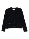Eric Bompard Crew-neck Tweed Jacket In Blue