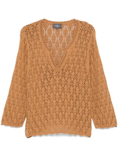 Eric Bompard Crochet-knit Sweater In Brown