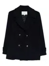 Eric Bompard Double-breasted Notched-lapel Coat In Black