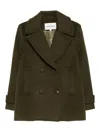 Eric Bompard Double-breasted Notched-lapel Jacket In Green