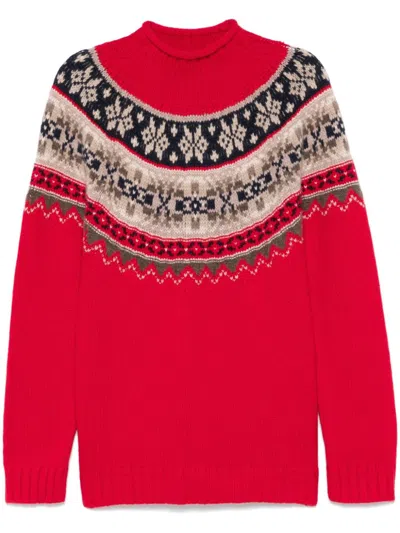 Eric Bompard Fair-isle Sweater In Red