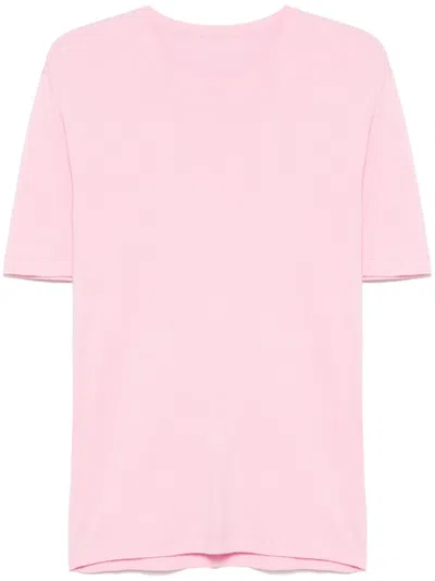 Eric Bompard Fine-knit T-shirt In Pink