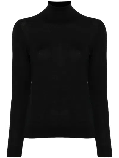 Eric Bompard Fein Gestrickter Rollkragenpullover In Schwarz