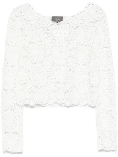 Eric Bompard Guipure-lace Cropped Jacket In White