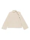 Eric Bompard High-neck Buttoned Sweater In Neutral