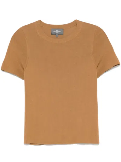 Eric Bompard Knitted T-shirt In Brown