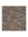 Eric Bompard Leopard-print Square-frame Scarf In Brown