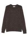 Eric Bompard Marl Round-neck Sweater In Brown
