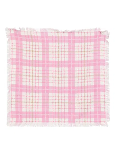 Eric Bompard Twill-schal Mit Mini Print In Rosa
