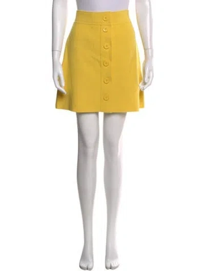 Pre-owned Eric Bompard Mini Skirt In Yellow
