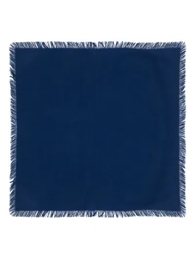 Eric Bompard Mini Twill Scarf In Blue