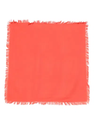 Eric Bompard Mini Twill Scarf In Red