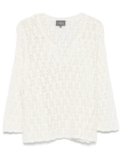 Eric Bompard Open-knit Sweater In White