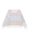 Eric Bompard Patchwork Round-neck Sweater In Neutral