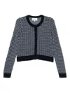 Eric Bompard Patterned Crew-neck Cardigan In Blue