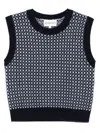 Eric Bompard Patterned Crew-neck Vest In Blue