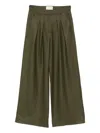 Eric Bompard Pleated Belt-loops Trousers In Green