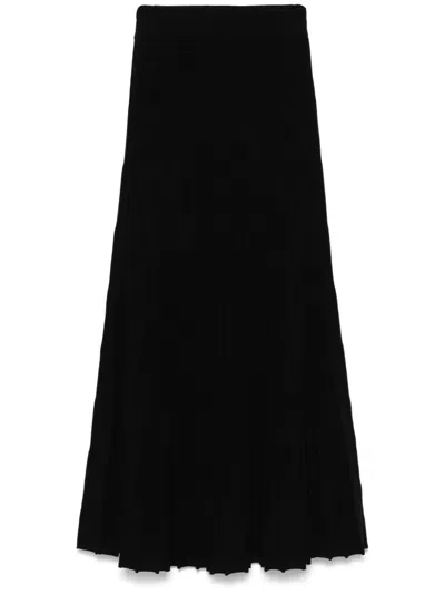 Eric Bompard Pleated Midi Skirt In Black