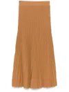 Eric Bompard Pleated Midi Skirt In Brown