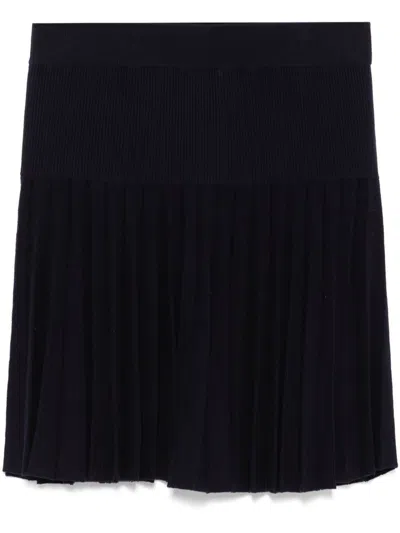 Eric Bompard Pleated Mini Skirt In Blue