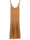 Eric Bompard Pleated Tank Dress In Brown