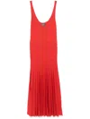 Eric Bompard Pleated Tank Dress In Red
