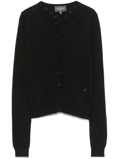 Eric Bompard Pointelle-knit Cardigan In Black