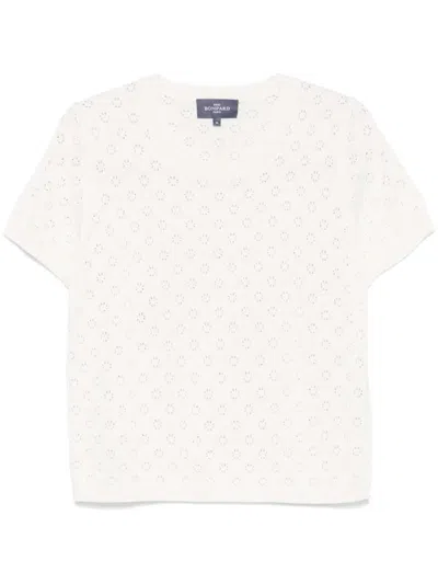 Eric Bompard Pointelle-knit T-shirt In Neutrals