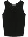 Eric Bompard Pointelle-knit Tank Top In Black