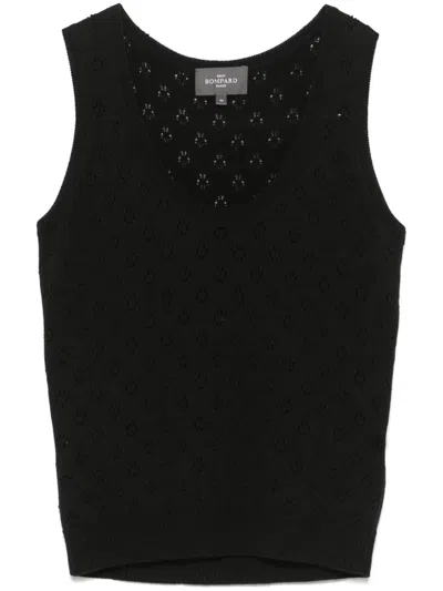 Eric Bompard Pointelle-knit Tank Top In Black