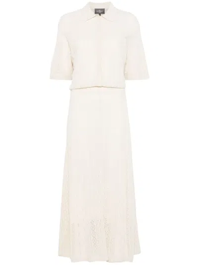Eric Bompard Pointelle Polo Dress In Neutrals