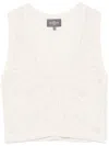 Eric Bompard Pointelle V-neck Vest In Neutrals