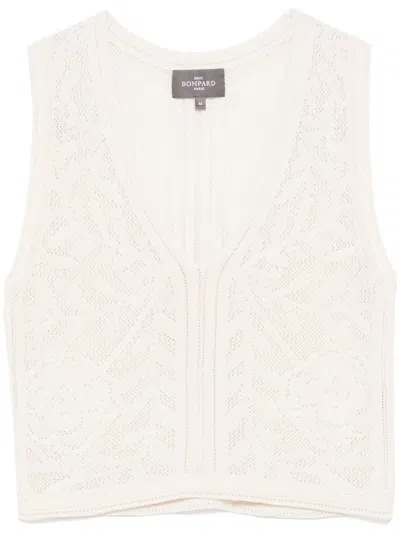 Eric Bompard Pointelle V-neck Vest In Neutrals