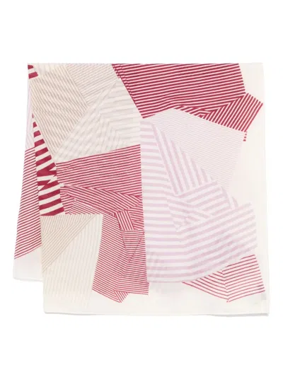 Eric Bompard Printed Scarf In Neutrals