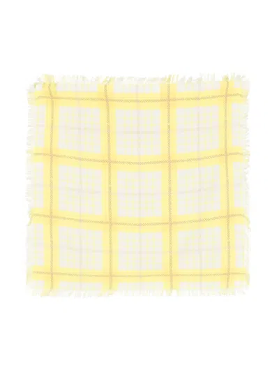 Eric Bompard Printed Twill Scarf In Yellow